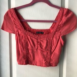 Hot pink Abercrombie and Fitch crop top